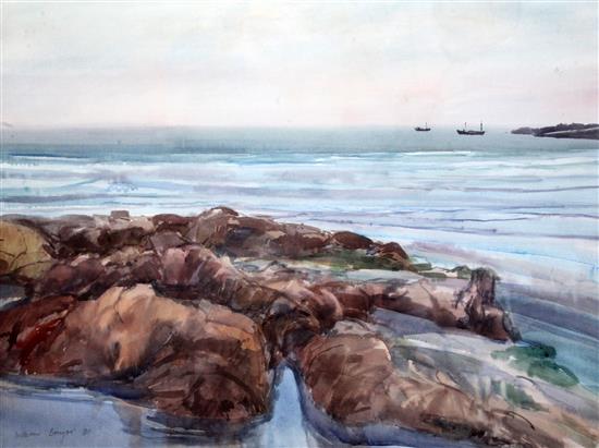 William Bowyer (b.1926) Cornish coastal landscape 21 x 29in.